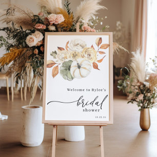Autumn Pumpkin Bridal Shower Welcome Poster
