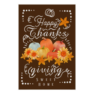 Autumn Pumpkin  Brown Poster