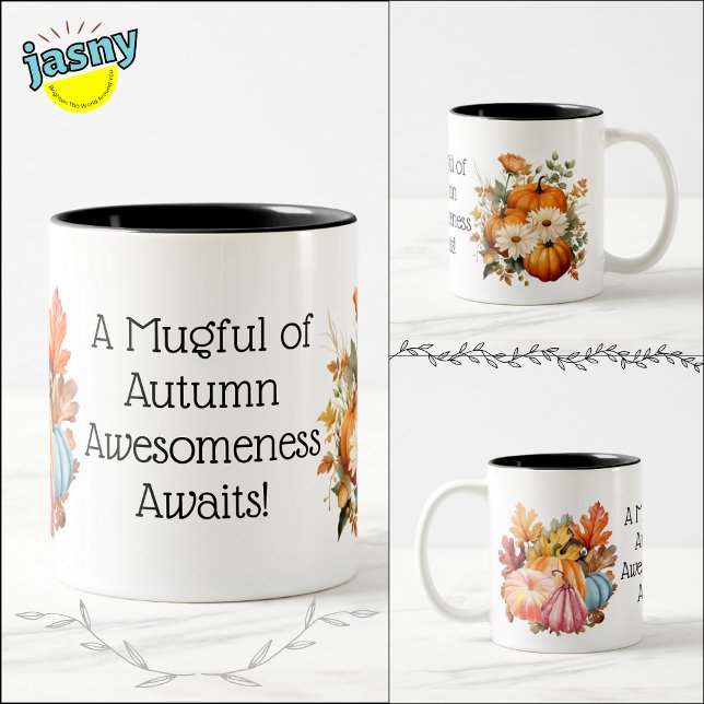 Autumn Pumpkin Celebration Two-Tone Coffee Mug (Creator Uploaded)
