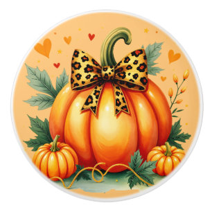 Autumn Pumpkin  Ceramic Knob