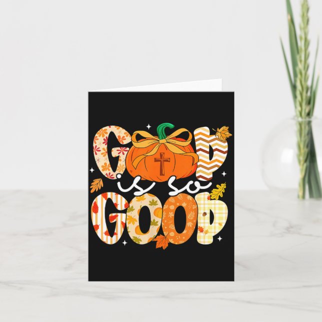 Autumn Pumpkin Christian Thanksgiving Faith God Is Card (Front)
