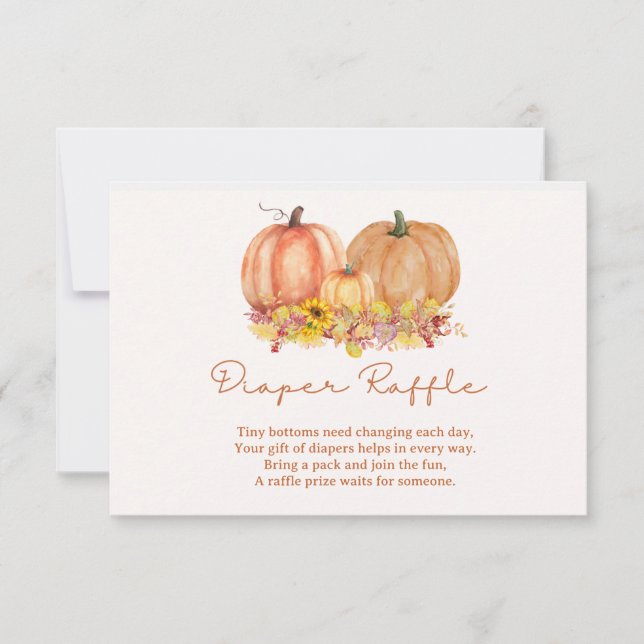 Autumn Pumpkin Diaper Raffle Card – Boho Fall (Front)