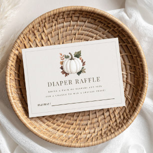 Autumn Pumpkin Diaper Raffle Enclosure Card