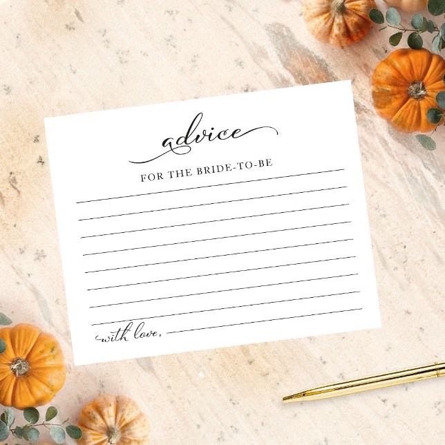 Autumn Pumpkin Fall Bridal Shower Advice Cards (Creator Uploaded)
