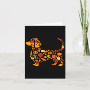 Autumn Pumpkin Fall Dachshund Thanksgiving Womens  Card