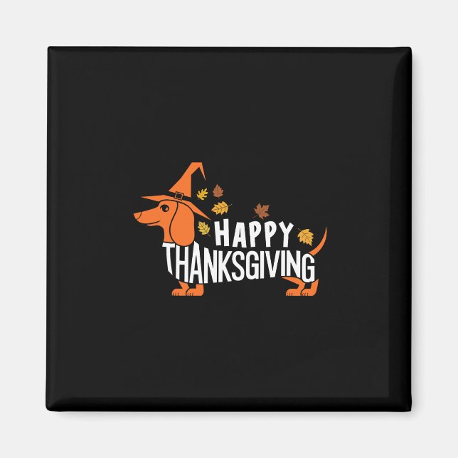 Autumn Pumpkin Fall Dachshund Thanksgiving Womens  Magnet (Front)