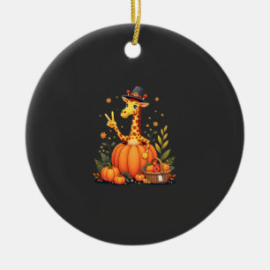 Autumn Pumpkin Fall Giraffe Thanksgiving Womens Me Ceramic Tree Decoration