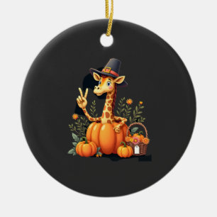 Autumn Pumpkin Fall Giraffe Thanksgiving Womens Me Ceramic Tree Decoration
