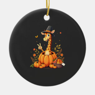 Autumn Pumpkin Fall Giraffe Thanksgiving Womens Me Ceramic Tree Decoration