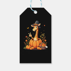 Autumn Pumpkin Fall Giraffe Thanksgiving Womens Me Gift Tags