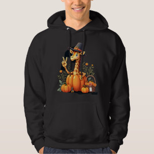 Autumn Pumpkin Fall Giraffe Thanksgiving Womens Me Hoodie