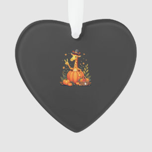 Autumn Pumpkin Fall Giraffe Thanksgiving Womens Me Ornament