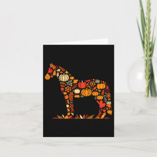 Autumn Pumpkin Fall Horse Thanksgiving Womens Mens Card