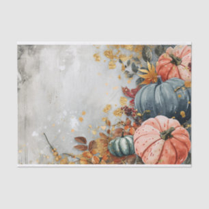 Autumn Pumpkin Fall Leaves Rustic Decoupage Tissue Paper