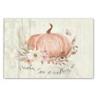 Autumn Pumpkin Fall Leaves Rustic Wood Decoupage