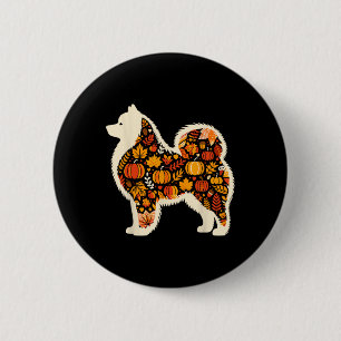 Autumn Pumpkin Fall Samoyed Thanksgiving Womens Me 6 Cm Round Badge