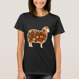 Autumn Pumpkin Fall Sheep Thanksgiving Womens Mens T-Shirt