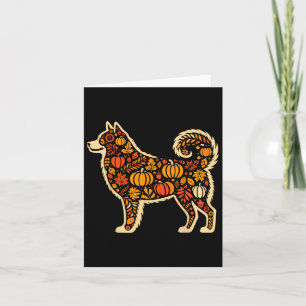 Autumn Pumpkin Fall Siberian Husky Thanksgiving Wo Card