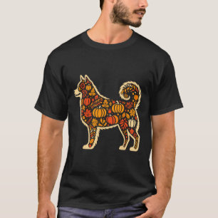 Autumn Pumpkin Fall Siberian Husky Thanksgiving Wo T-Shirt