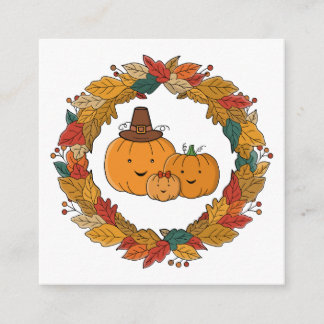 Autumn Pumpkin Family Wreath Enclosure Card