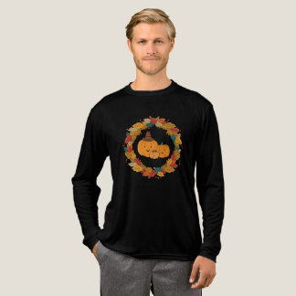 Autumn Pumpkin Family Wreath Tri-Blend Shirt
