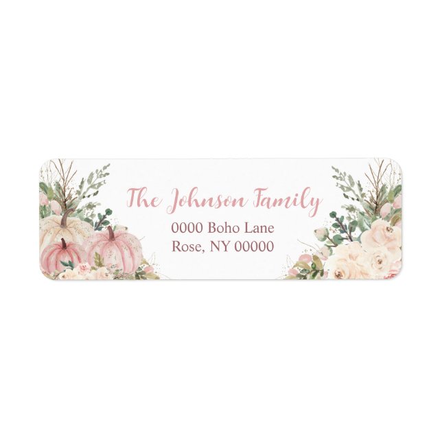 Autumn Pumpkin Floral, Address (Front)