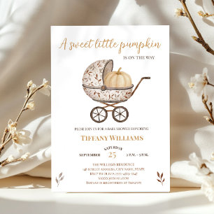 Autumn pumpkin gender neutral baby shower invitation