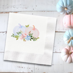 Autumn Pumpkin Gender Reveal pink blue Napkin