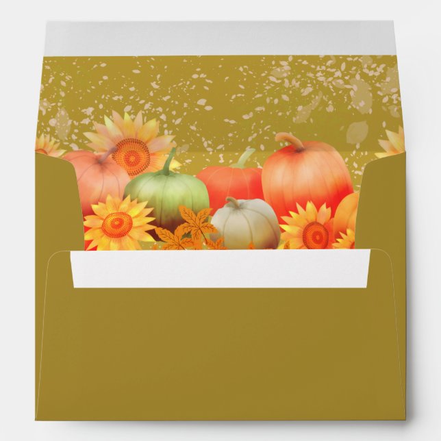 Autumn Pumpkin Green  Envelope (Back (Bottom))