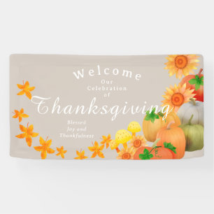 Autumn Pumpkin Grey Banner