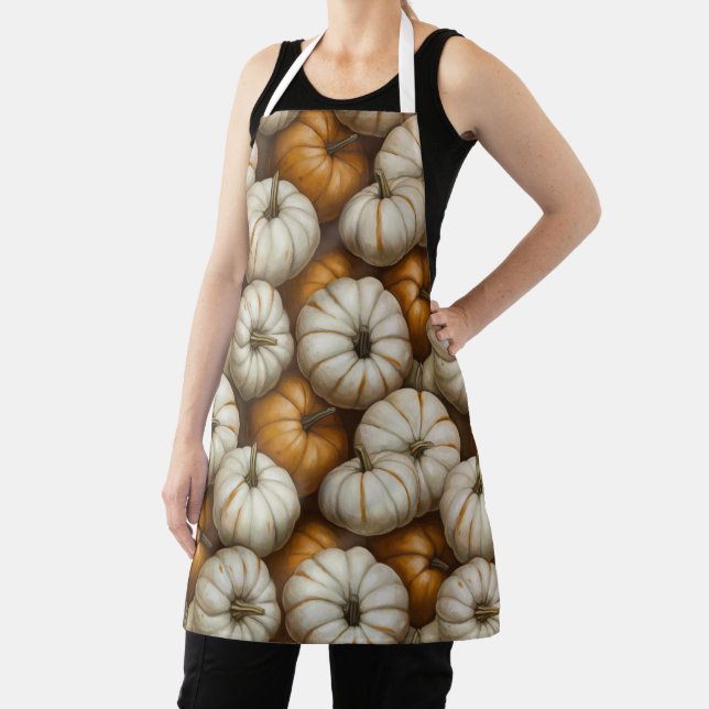 Autumn Pumpkin Harvest Pattern | Rustic Fall  Apron (Insitu)