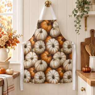 Autumn Pumpkin Harvest Pattern Rustic Fall Apron
