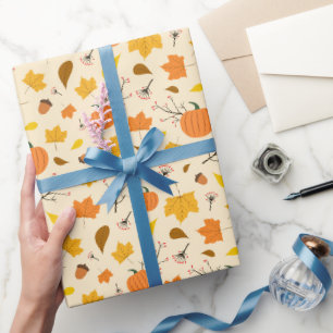 Autumn Pumpkin Harvest Pattern Wrapping Paper