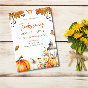 Autumn Pumpkin & Lantern Fall Party Invitation