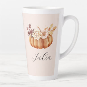 Autumn Pumpkin Latte Mug   Cosy Rustic Gift Her