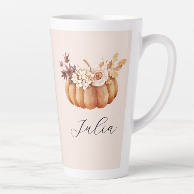 Autumn Pumpkin Latte Mug | Cosy Rustic Gift Her (Right)