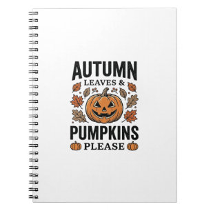 Autumn Pumpkin Leaves Pumpkins Please Vintage_1 Notebook