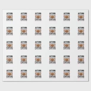Autumn Pumpkin Leaves Pumpkins Please Vintage_1 Wrapping Paper