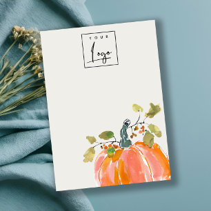 Autumn Pumpkin Logo Earring Necklace Blank Display Business Card