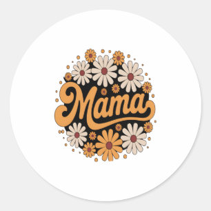 Autumn Pumpkin Mama Classic Round Sticker