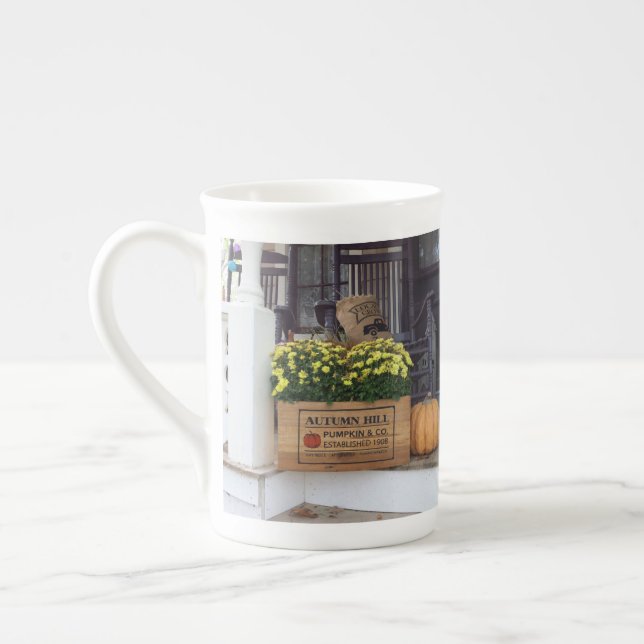 Autumn Pumpkin - Martha's Vineyard Bone China Mug (Left)