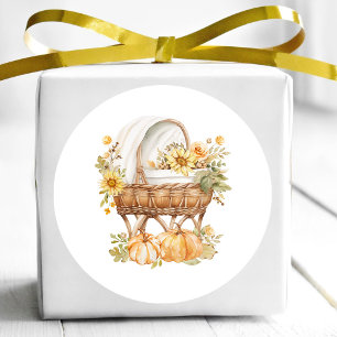 Autumn Pumpkin Neutral Baby Classic Round Sticker