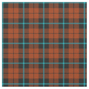 Autumn pumpkin orange blue/black plaid print2 fabric