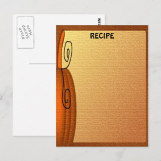 Autumn Pumpkin Orange Brown Your Recipe Postcard
