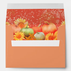 Autumn Pumpkin Orange Gingham Envelope