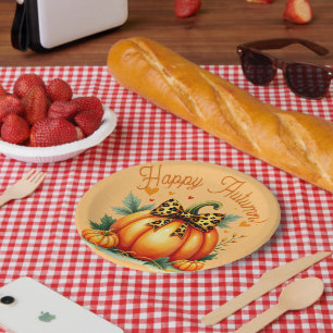 Autumn Pumpkin Paper Plate