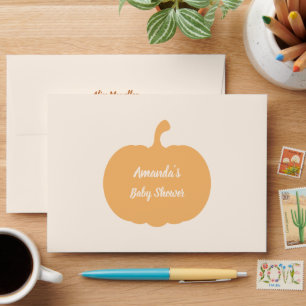 Autumn Pumpkin Pastel Baby Shower Envelope