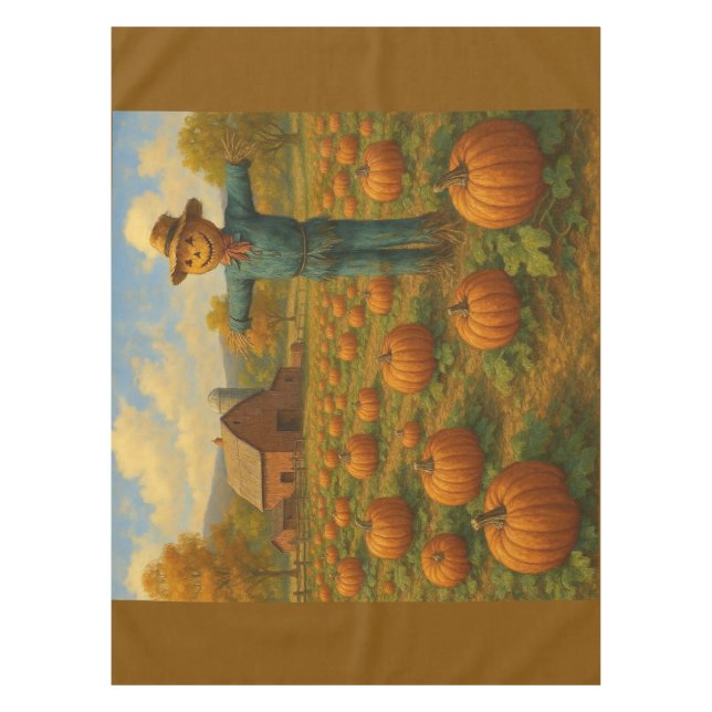autumn pumpkin patch & scarewcrow tablecloth (Front)