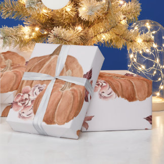 Autumn Pumpkin Pattern Wrapping Paper