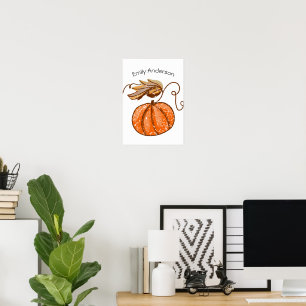 Autumn Pumpkin Personalised Name Poster